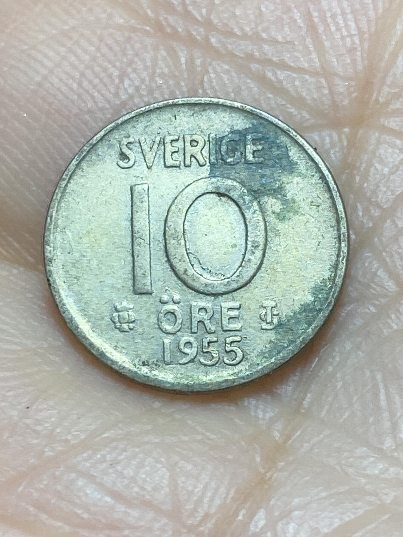 2025年第一百一十八场(总第一百四十四场）外国好品散币(免佣金) 瑞典🇸🇪1955年10欧尔(古斯塔夫六世第一版，早期TS标，400银)