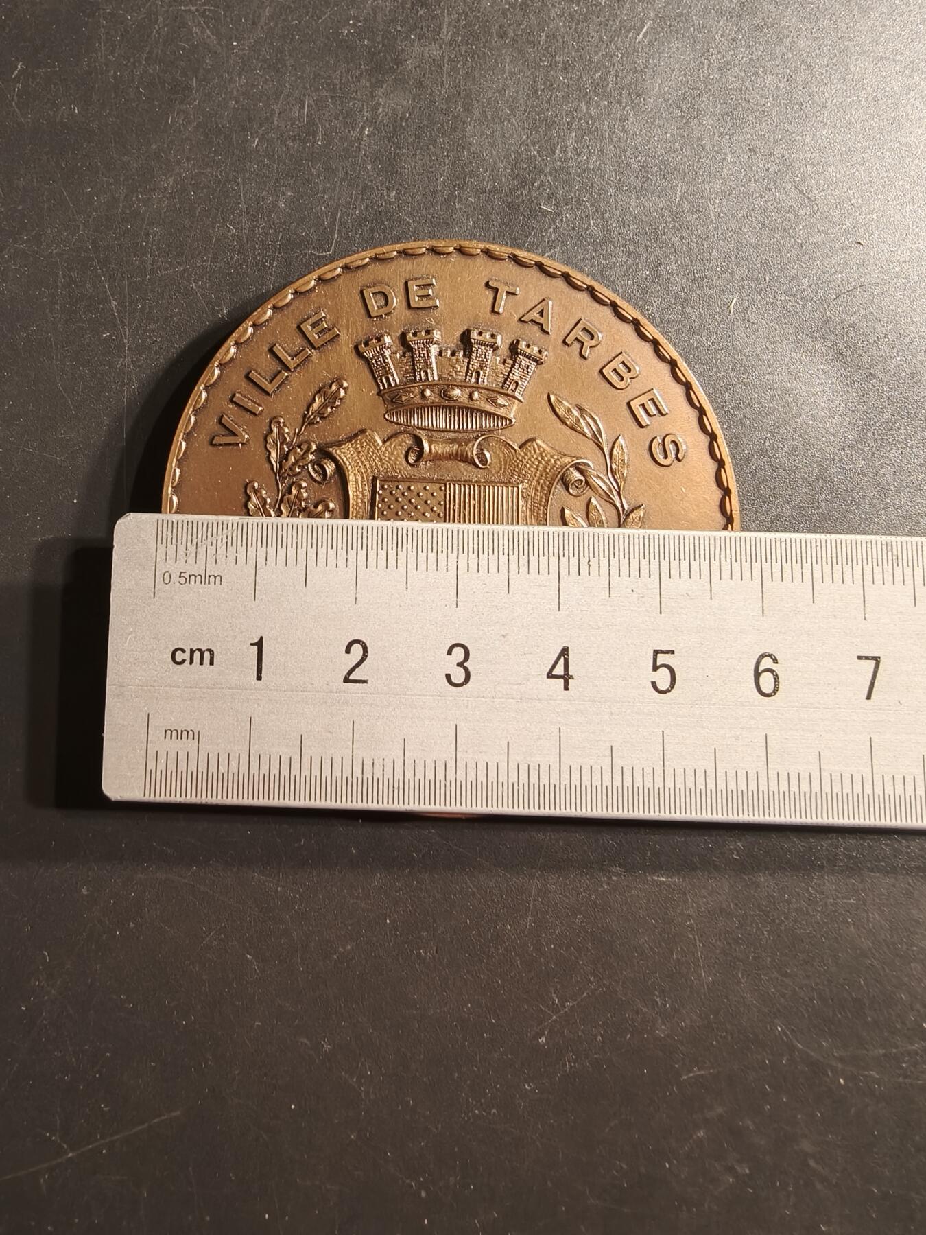 老王徽章第159期 法国塔布市大铜章    直径58mm.   重量108g
