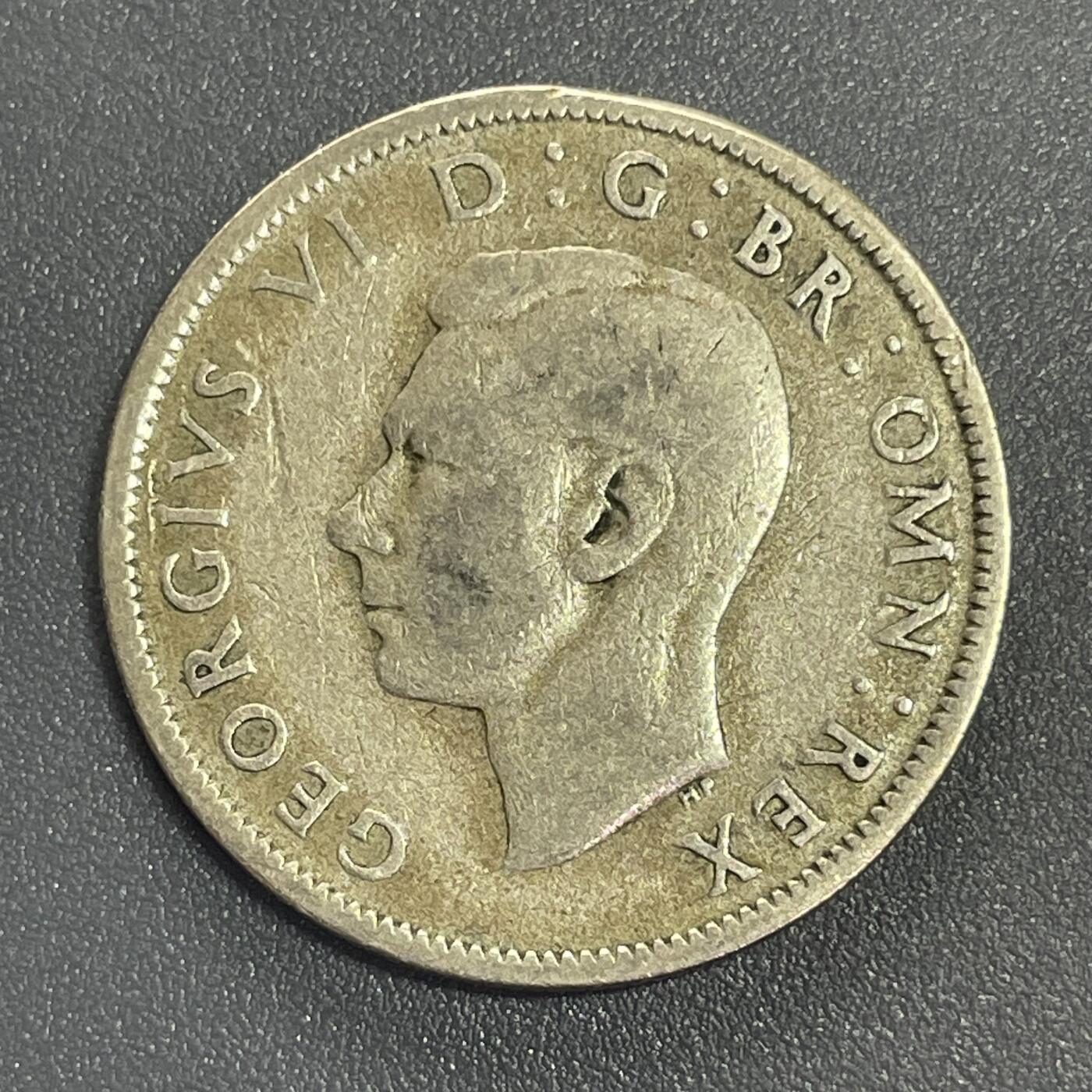 回流1026 英国1944年2先令银币 乔治六世/皇冠玫瑰