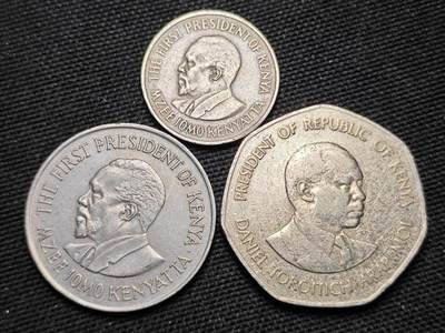 KK钱币收藏小铺  第359场  2月预留时间 周末发货 -  肯尼亚3枚