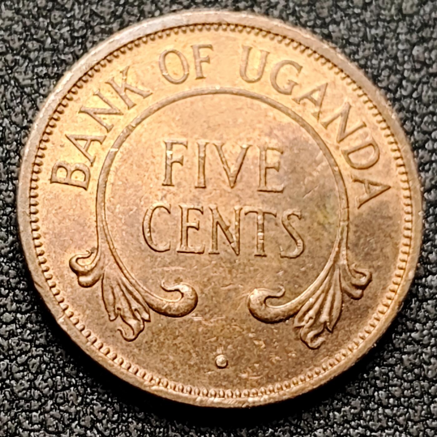 泉币菌-第118场-精品福利场 原光UNC 乌干达1966年5分青铜硬币 20.0毫米 3.2克 