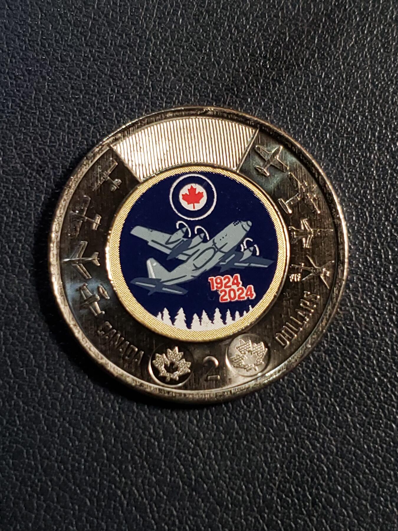 世界各国普、纪币捡漏专场(第十七场)  2024年加拿大皇家空军百年2加元双金属彩色版纪念币