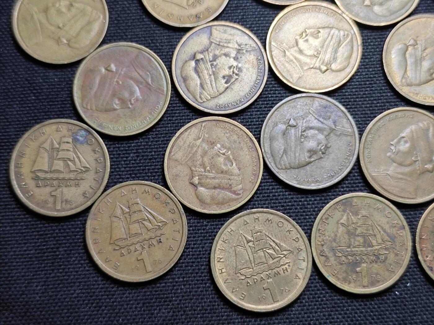 KK钱币收藏小铺  第359场  2月预留时间 周末发货  希腊1德拉克马铜币一组20枚