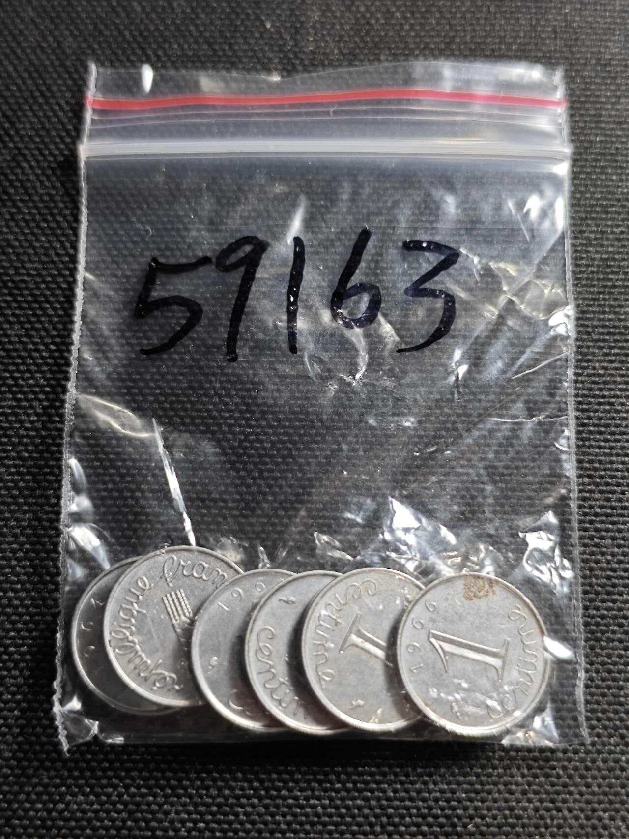 KK钱币收藏小铺  第359场  2月预留时间 周末发货  法国6枚1生丁