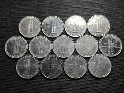 KK钱币收藏小铺  第359场  2月预留时间 周末发货 -  印度尼西亚1000卢比11枚