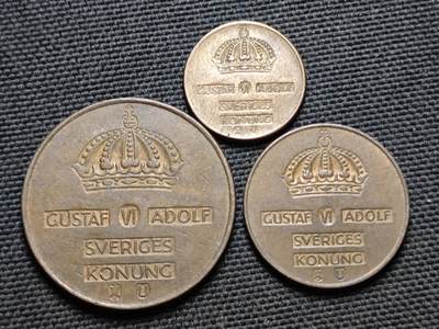 KK钱币收藏小铺  第359场  2月预留时间 周末发货 -  瑞典大小面值铜币3枚