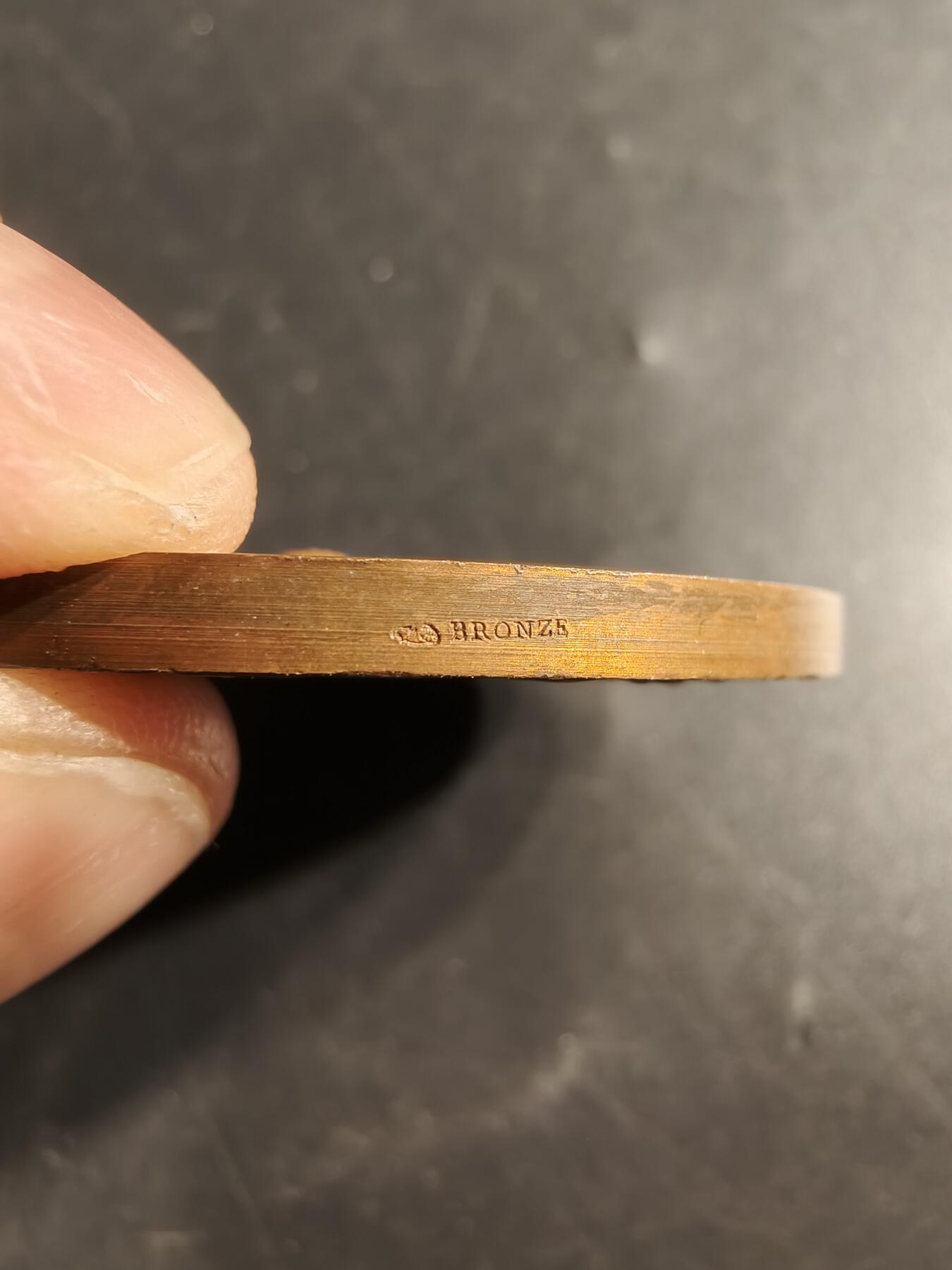 老王徽章第159期 法国北部地区参议院赠大铜章    Bovy作品    直径50mm.   重量65.4g