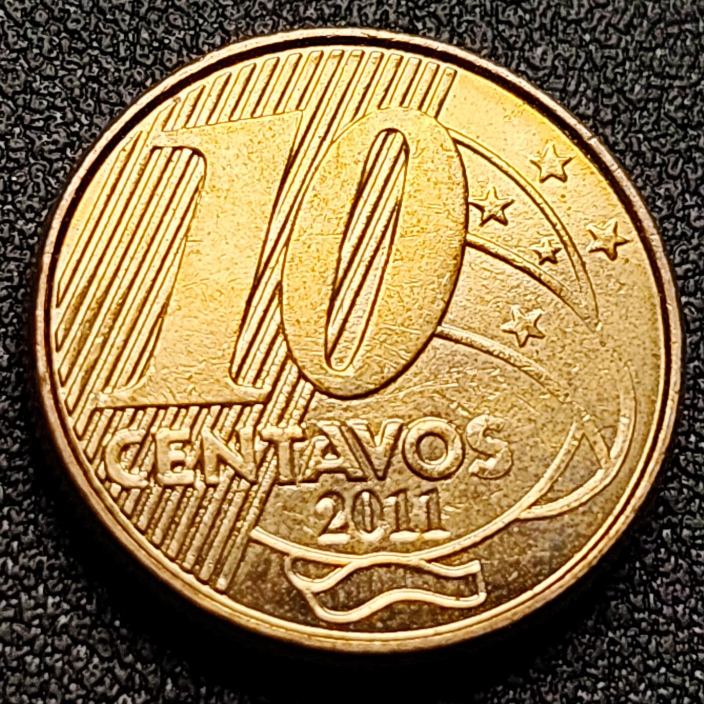 泉币菌-第118场-精品福利场 佩德罗一世 巴西硬币 10生丁  直径20MM 