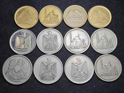 KK钱币收藏小铺  第359场  2月预留时间 周末发货 -  埃及一组12枚