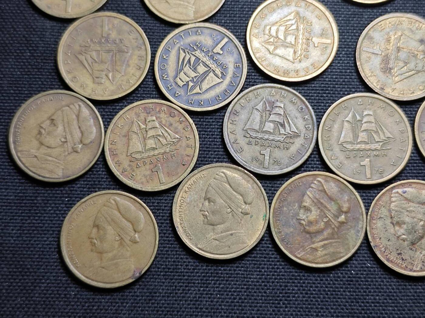 KK钱币收藏小铺  第359场  2月预留时间 周末发货  希腊1德拉克马铜币一组20枚