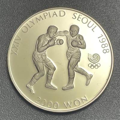 回流1115 - 韩国1986年第二十四届夏季奥运会精制纪念币 拳击