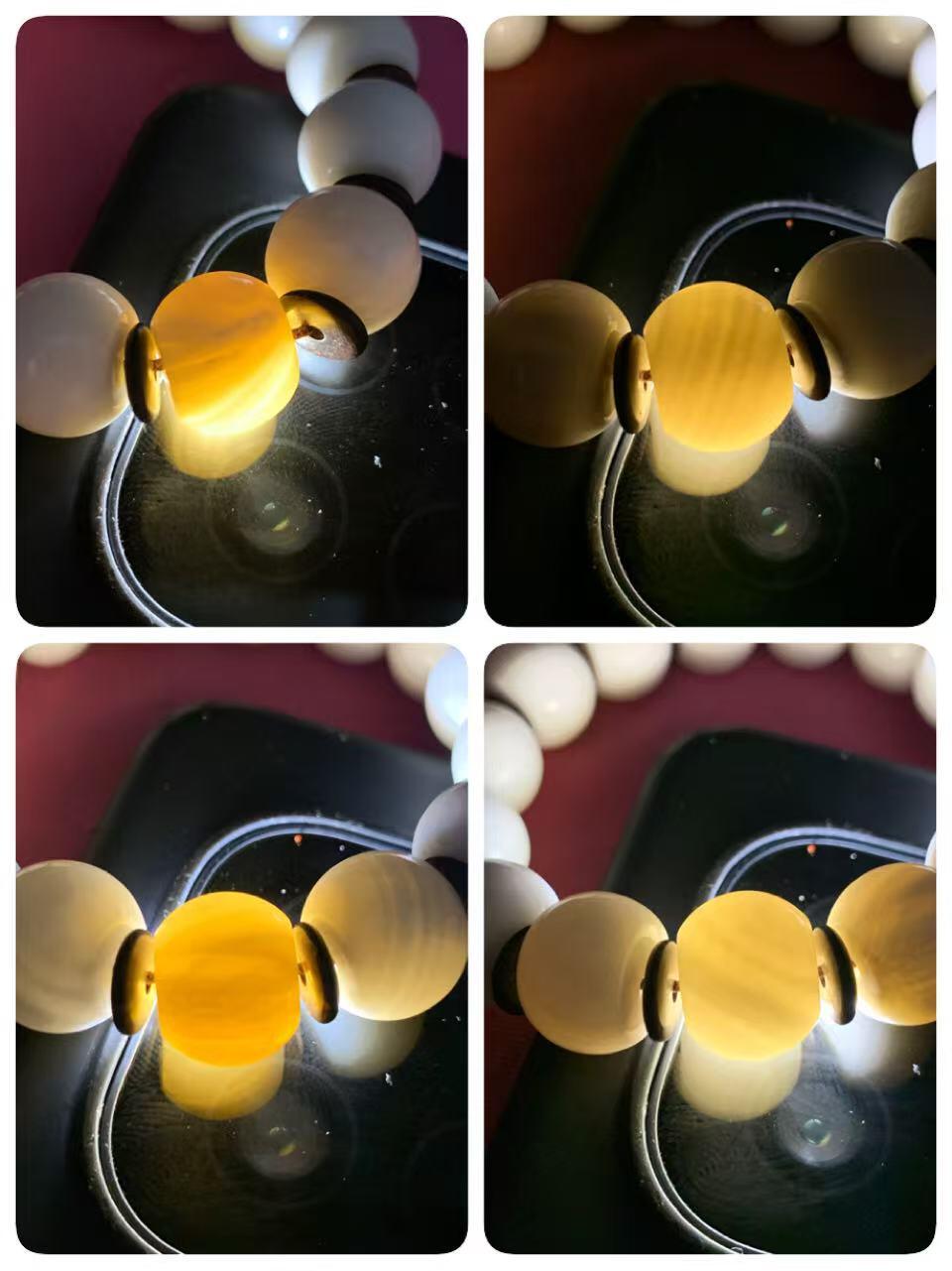 深海奶白高玉化贝化玉鼓珠手串一条