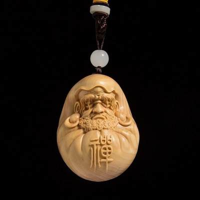 听雨轩 （十二）精品木雕 核雕 - 崖柏木雕刻手把件达摩祖师