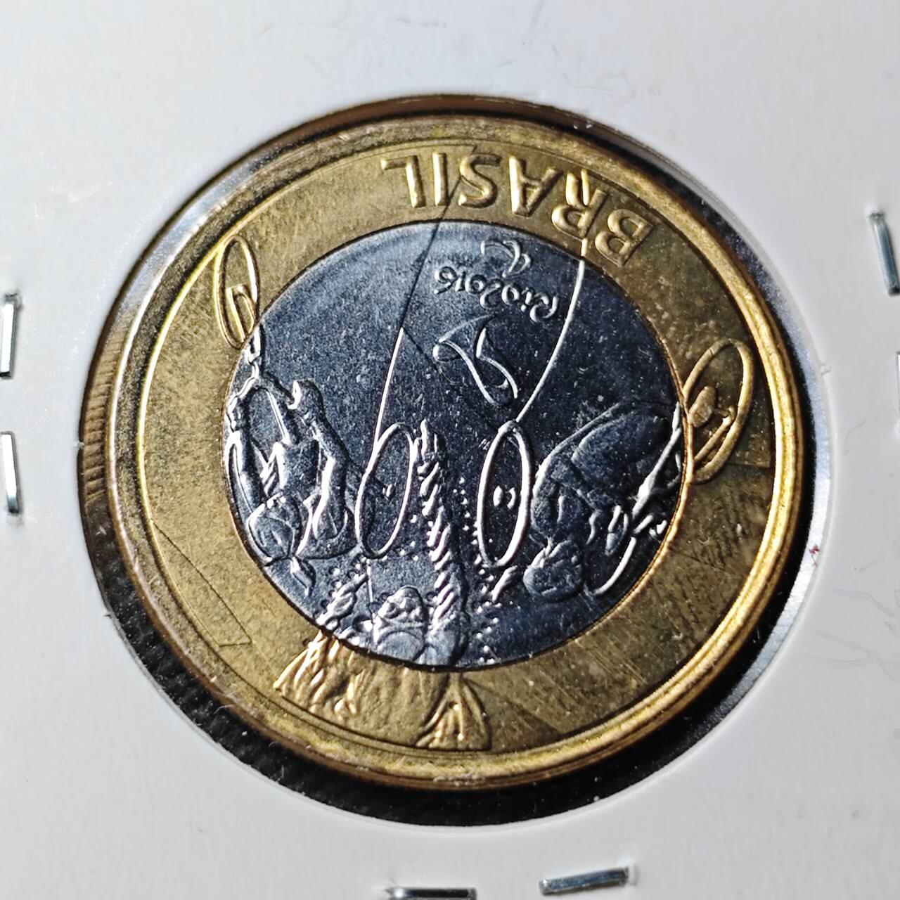 KK钱币收藏小铺  第360场  2月预留时间 周末发货  巴西1瑞尔双色币纪念币