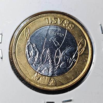 KK钱币收藏小铺  第360场  2月预留时间 周末发货 -  巴西1瑞尔双色币纪念币