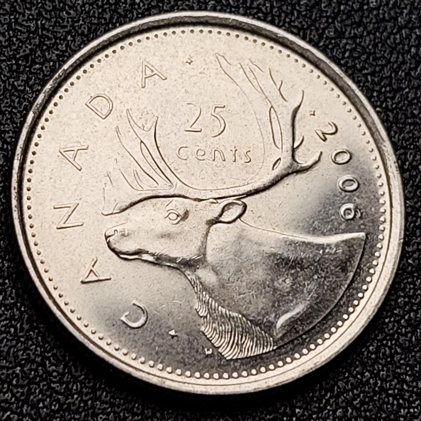 泉币菌-第119场-精品福利场 高币值 加拿大2006年1/4加拿大元 伊丽莎白二世 驯鹿 24mm 