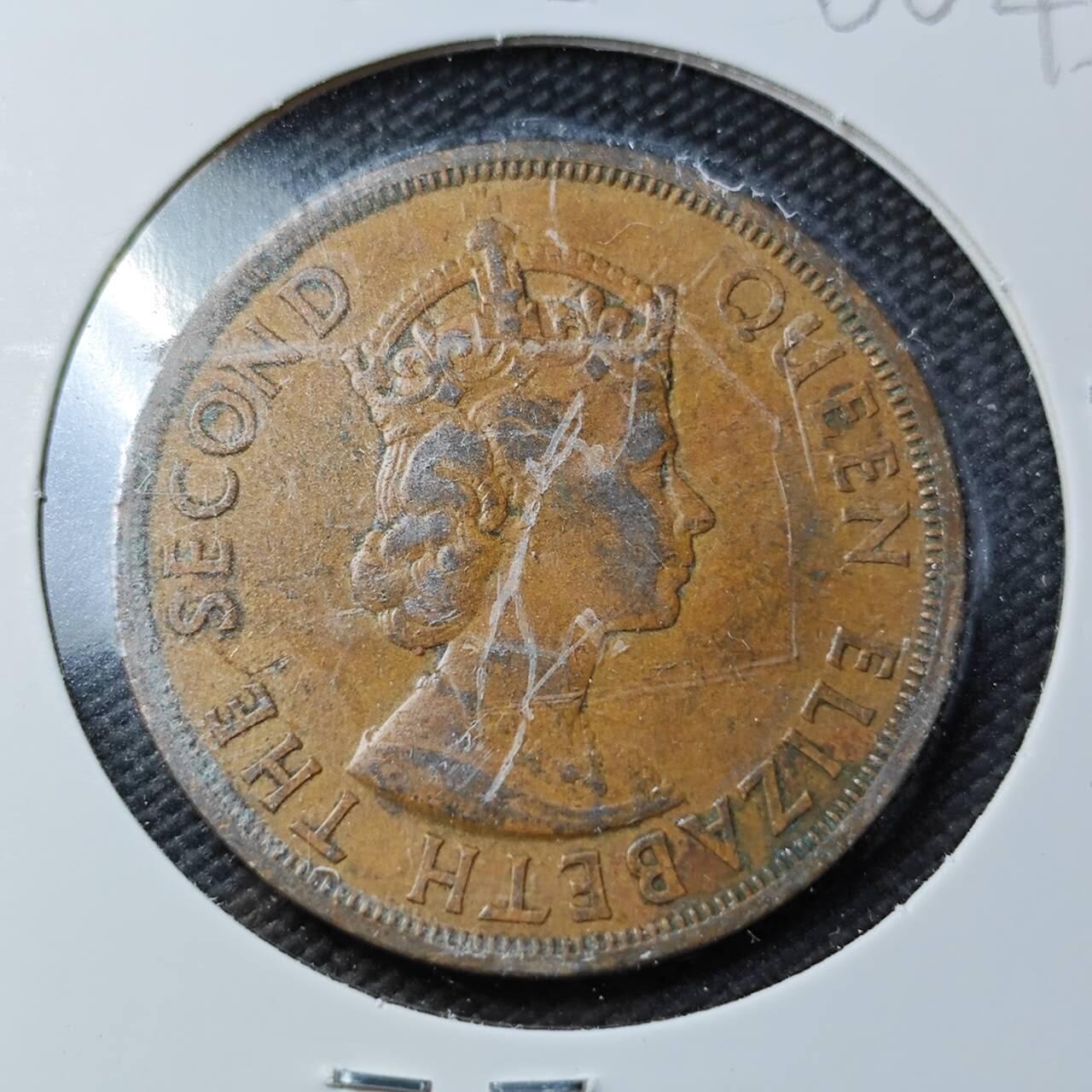 KK钱币收藏小铺  第360场  2月预留时间 周末发货   1964英属加勒比2分铜币