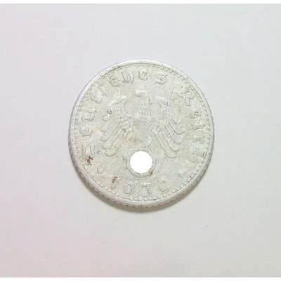 稀年 德国第三帝国1939年G版50芬尼 好品  - 稀年 德国第三帝国1939年G版50芬尼 好品 