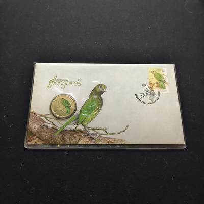 【全场包邮】纯粹捡漏拍473场（免费代拍第10场） - 图瓦卢2013年1元绿猫鸟澳大利亚邮政官方发行PNC彩色纪念邮币封