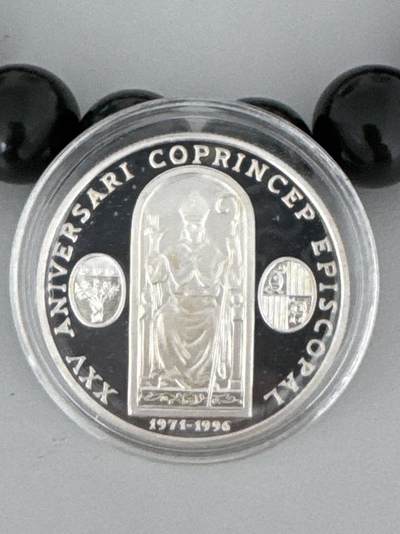 ❤️【币观天下】❤️ 第329期钱币拍卖- 2025.10.31周五晚上6点半场-长期征集拍品 - 1盎司安道尔1996年阿兰尼斯主教暨王子登基25年精制纪念银币925银31.47克直径38.61毫米