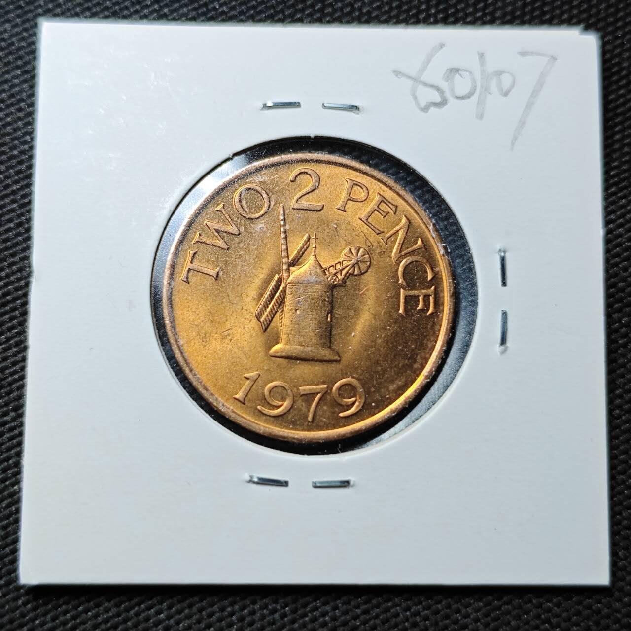 KK钱币收藏小铺  第360场  2月预留时间 周末发货  根西2便士铜币 好品