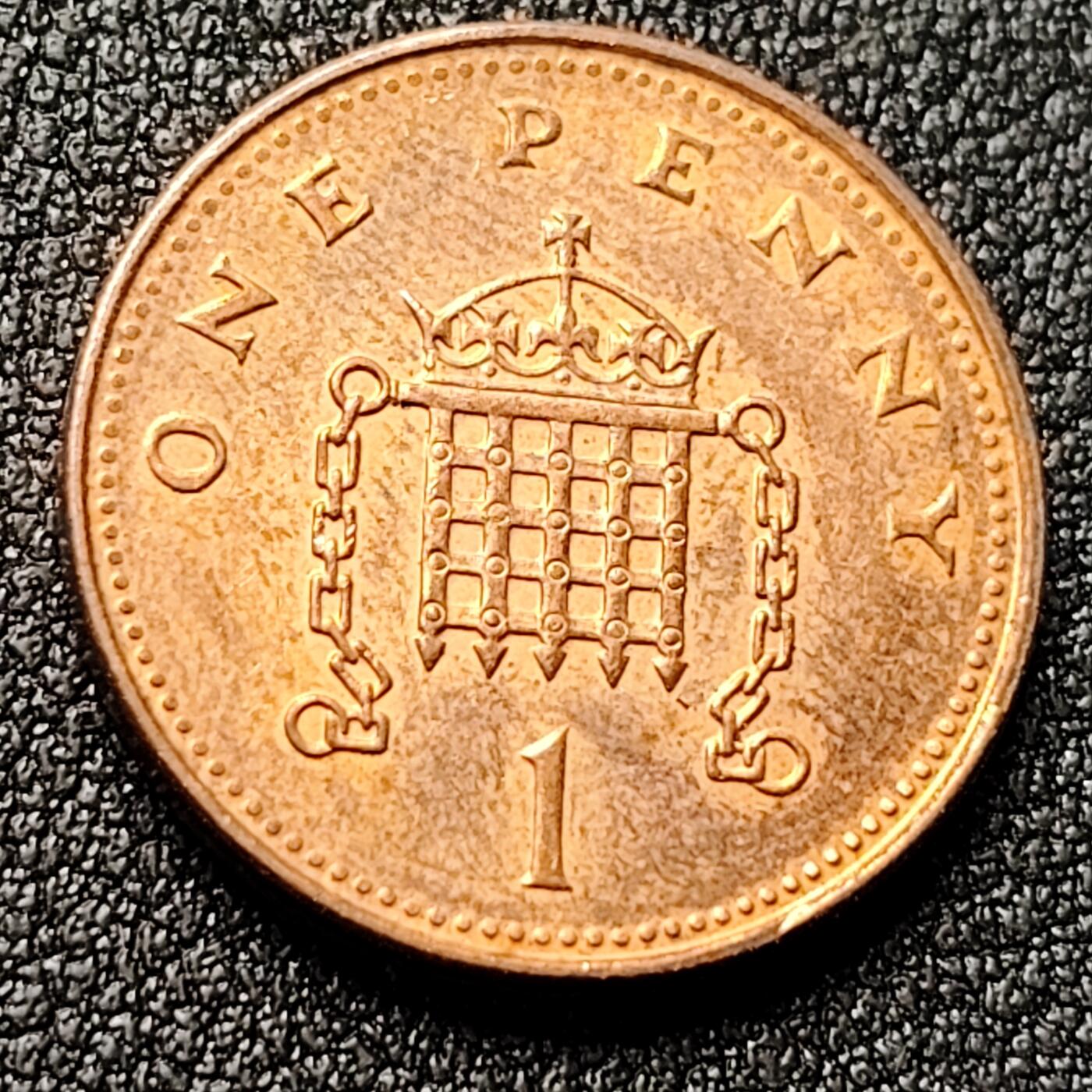 泉币菌-第119场-精品福利场 英国1993年1便士紫铜币 威斯敏斯特宫徽章 20.3mm