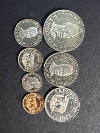 ❤️【币观天下】❤️ 第329期钱币拍卖- 2025.10.31周五晚上6点半场-长期征集拍品 - 利比里亚1978年7枚精制币一组