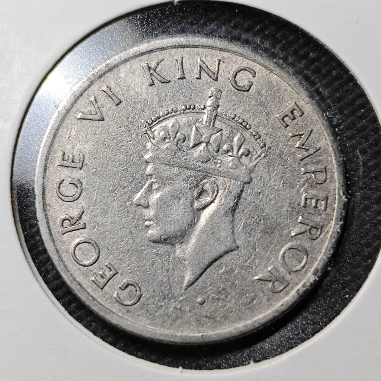 KK钱币收藏小铺  第360场  2月预留时间 周末发货  1946英属印度1/2卢比