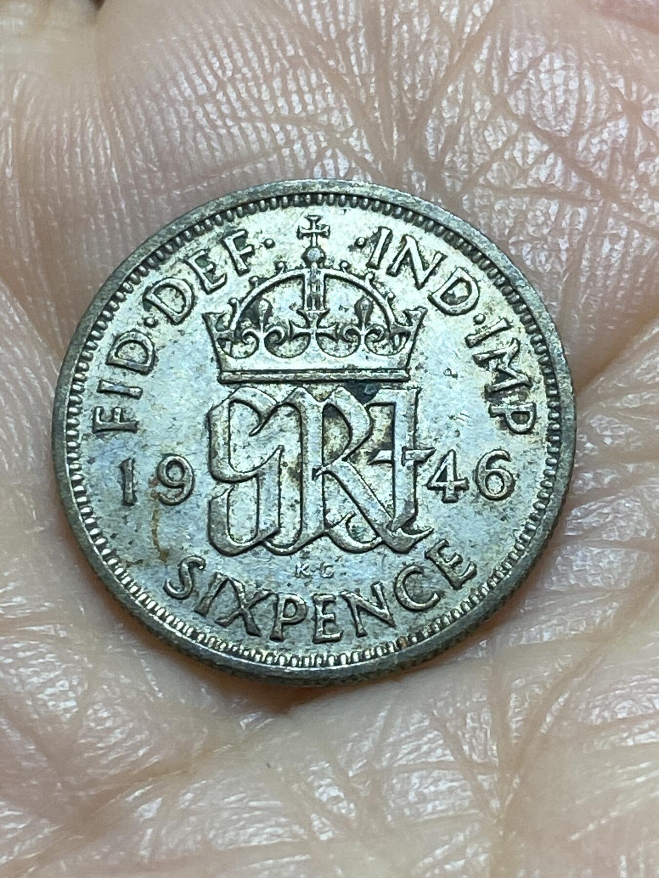 2025年第一百一十九场(总第一百四十五场）外国好品散币(免佣金) 英国🇬🇧1946年6便士银币(乔治六世第一版，500银)