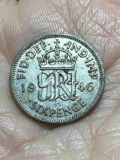 2025年第一百一十九场(总第一百四十五场）外国好品散币(免佣金) - 英国🇬🇧1946年6便士银币(乔治六世第一版，500银)