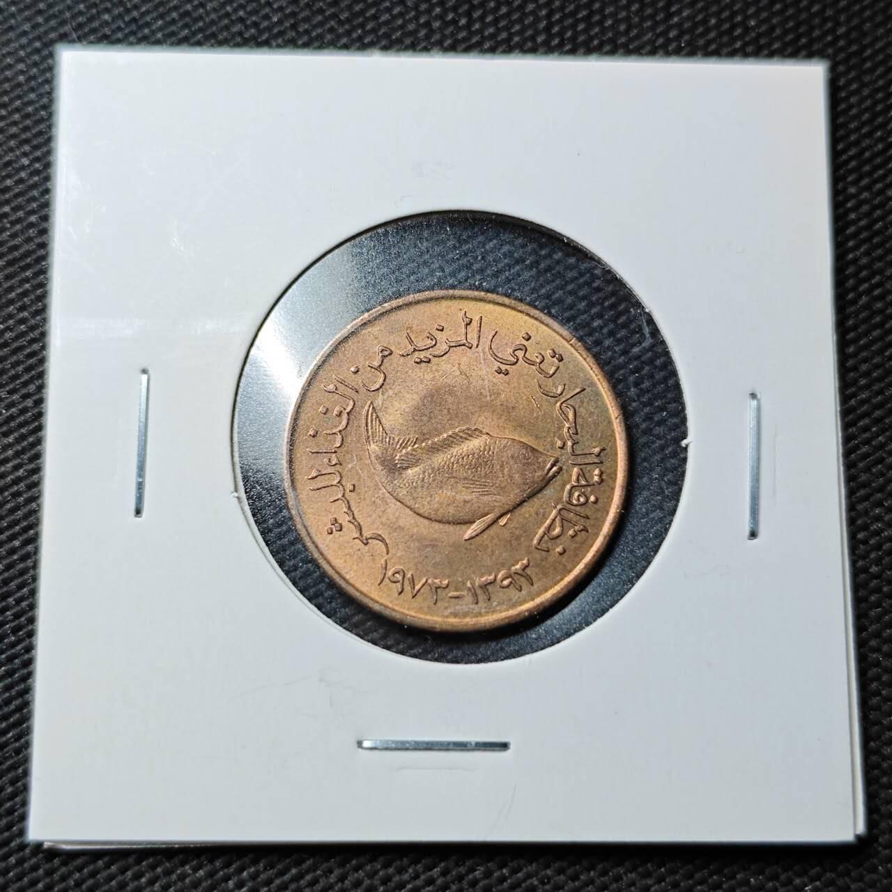 KK钱币收藏小铺  第360场  2月预留时间 周末发货  阿联酋5费尔 好品