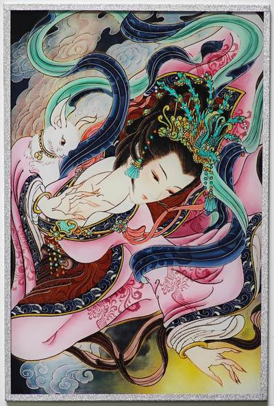 白泽拍卖卡牌手绘专场第27期 - 2025 心染工艺色纸 嫦娥 A5  心染亲签