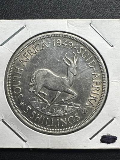 ❤️【币观天下】❤️ 第329期钱币拍卖- 2025.10.31周五晚上6点半场-长期征集拍品 - 南非5先令1949年高银