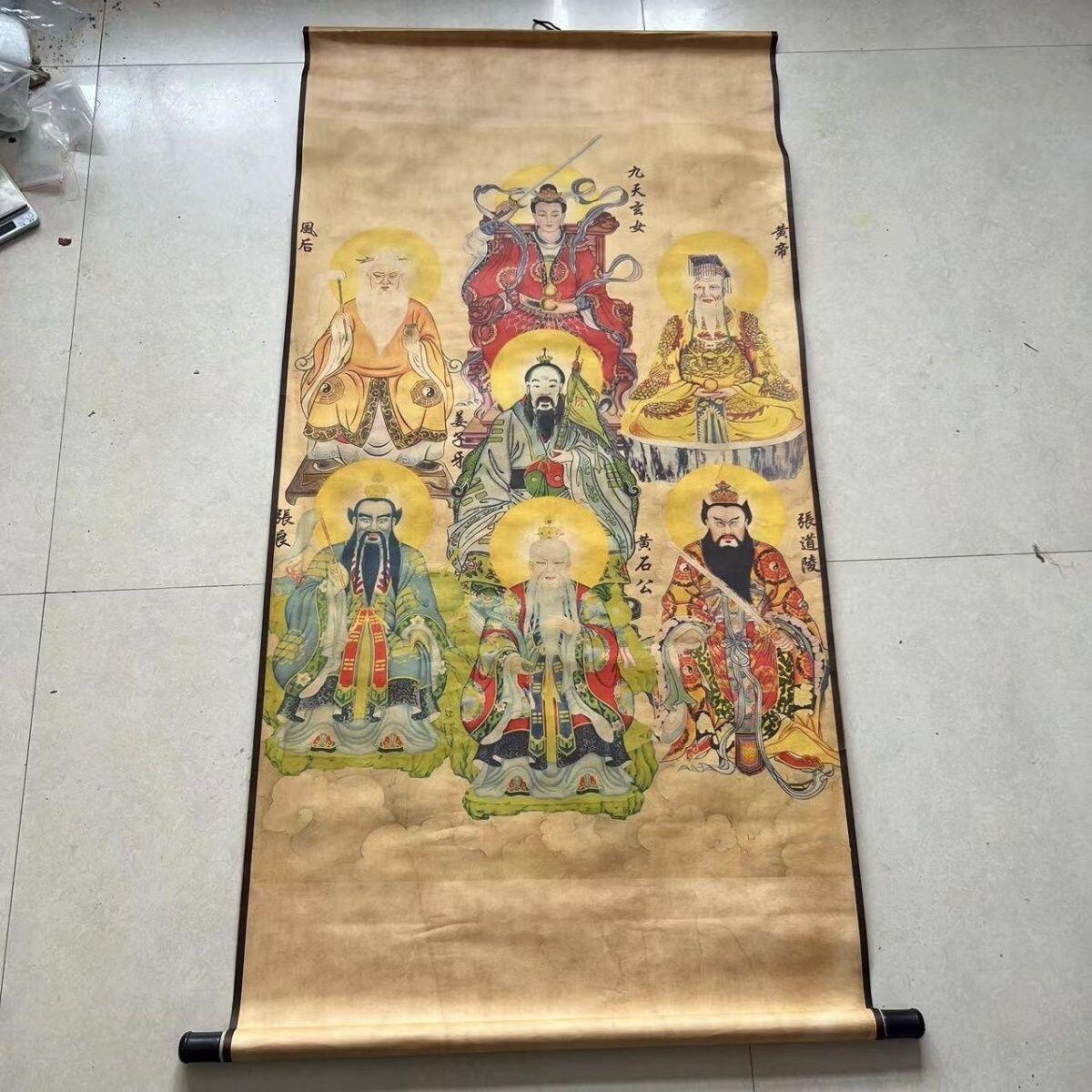听雨轩（10） 名家名画中堂挂画（一）  九天玄女 姜子牙 张天师中堂装饰画
