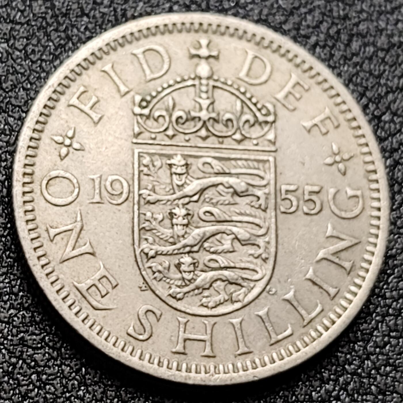 泉币菌-第119场-精品福利场 1955年 英国1先令 3狮 英格兰 23.5mm