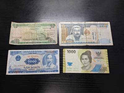 博彦收藏  11月5日 8点钱币专场 - 越南等外国纸币4张 流通品
