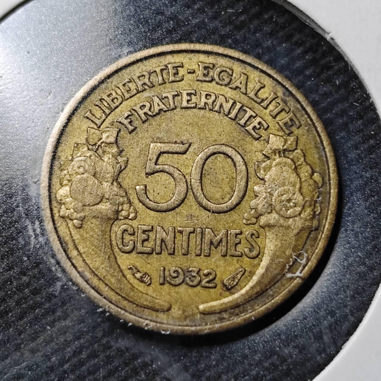 KK钱币收藏小铺  第360场  2月预留时间 周末发货  1932法国50分