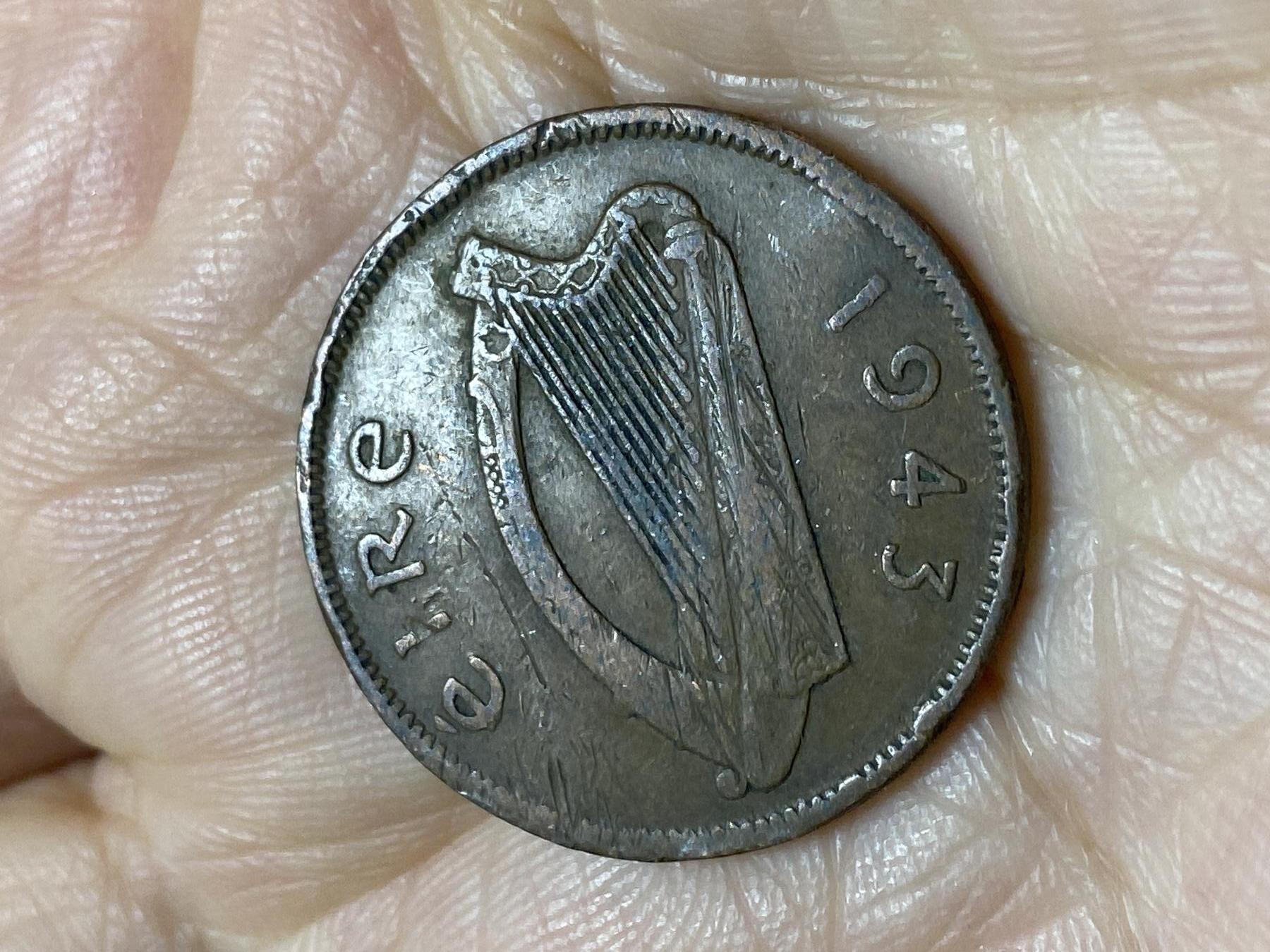 2025年第一百一十八场(总第一百四十四场）外国好品散币(免佣金) 爱尔兰🇮🇪1943年1/2便士(共和国时期第一套)