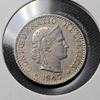 KK钱币收藏小铺  第360场  2月预留时间 周末发货 - 1947瑞士20分 