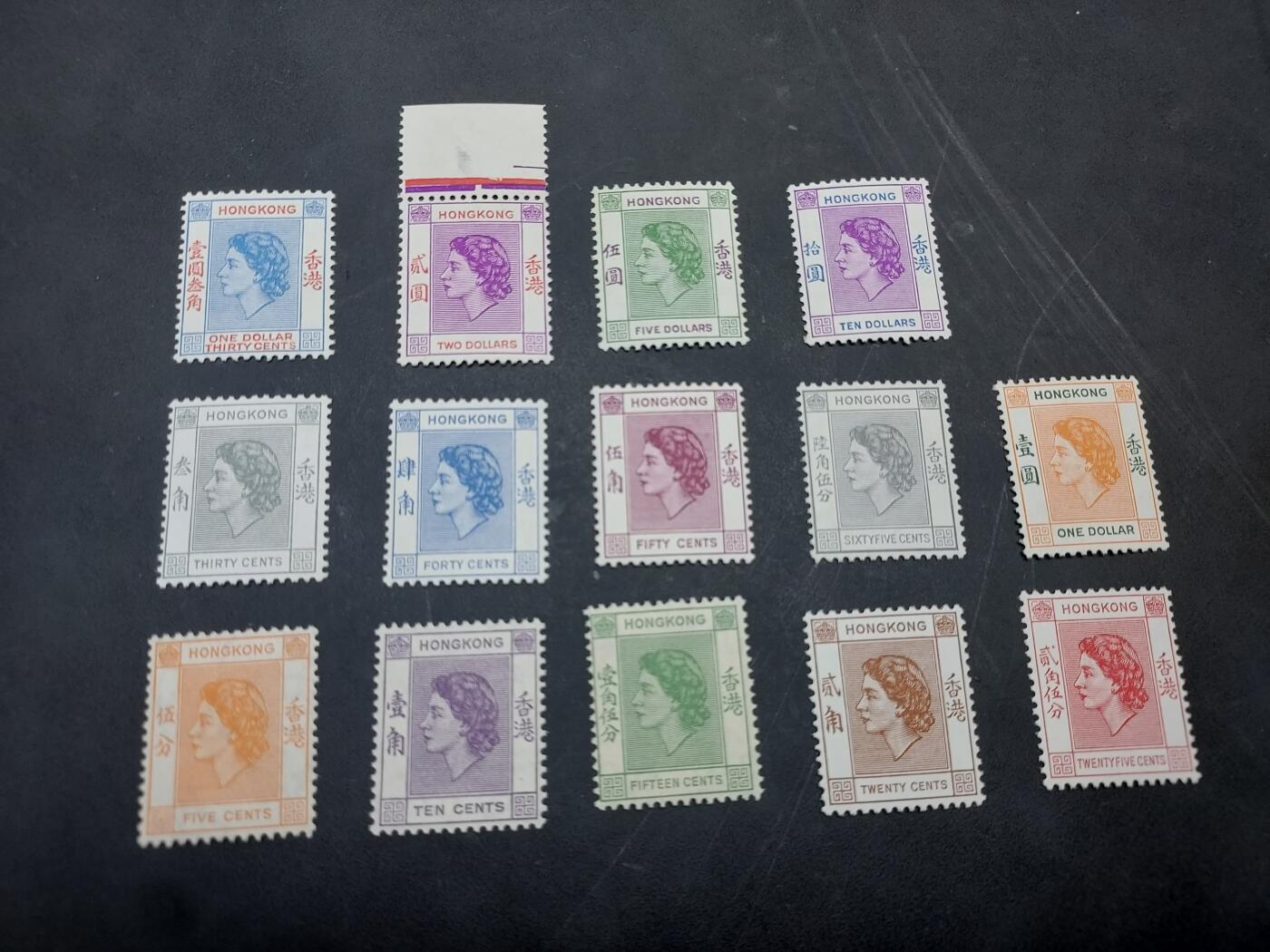 博彦收藏  11月3日 8点 邮票专场 香港 女皇第一组普票新全 有黄 上品