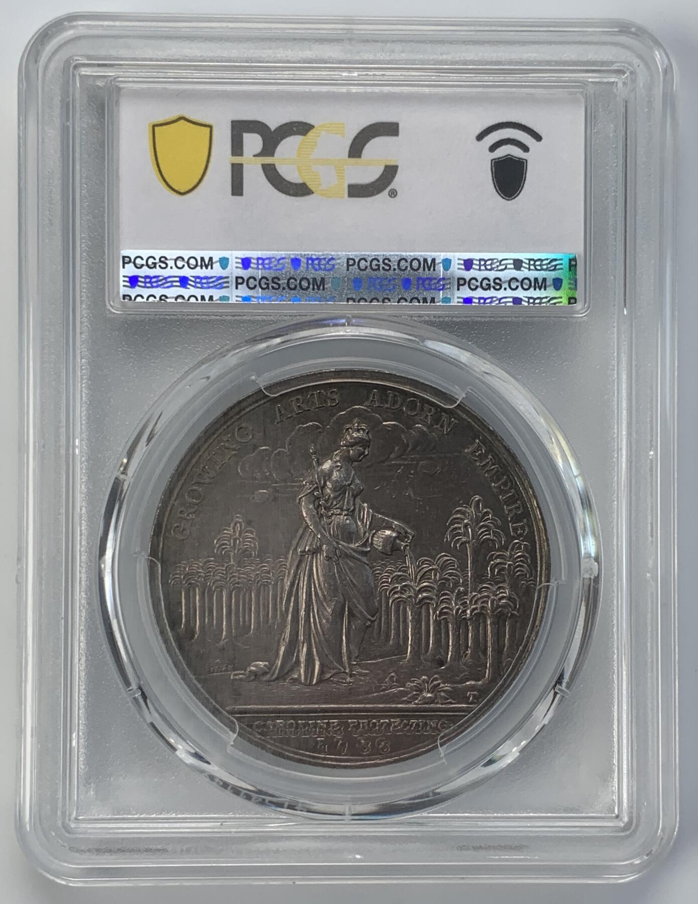 掌中浮雕-藏着的欧洲第039场 PCGS MS61 : 1736年英国乔治二世时期北美殖民地银章，39mm，Eimer-537