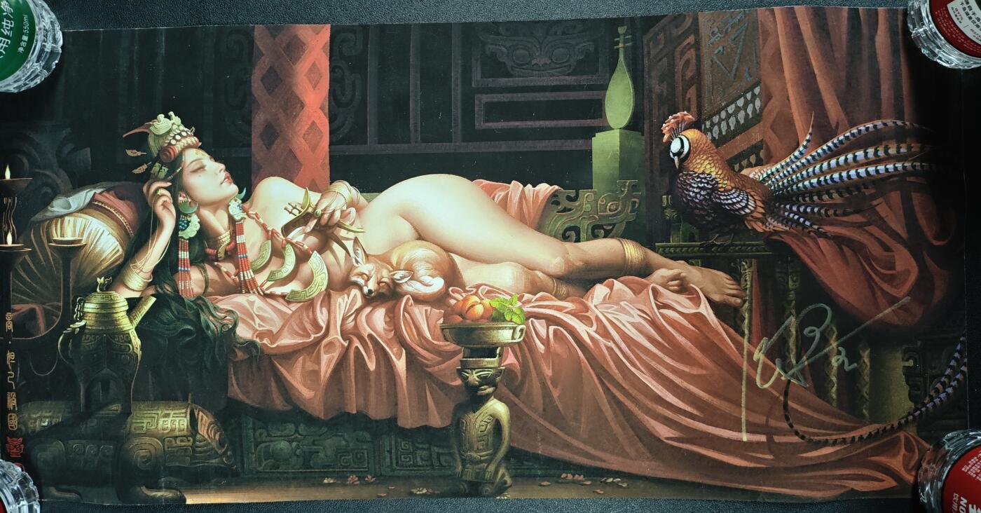 天玑星卡拍第133期《10.30周四截拍》持续收拍收评中 满赠卡需备注 【亲签复制画】商·妲己祸国 亲签复制画