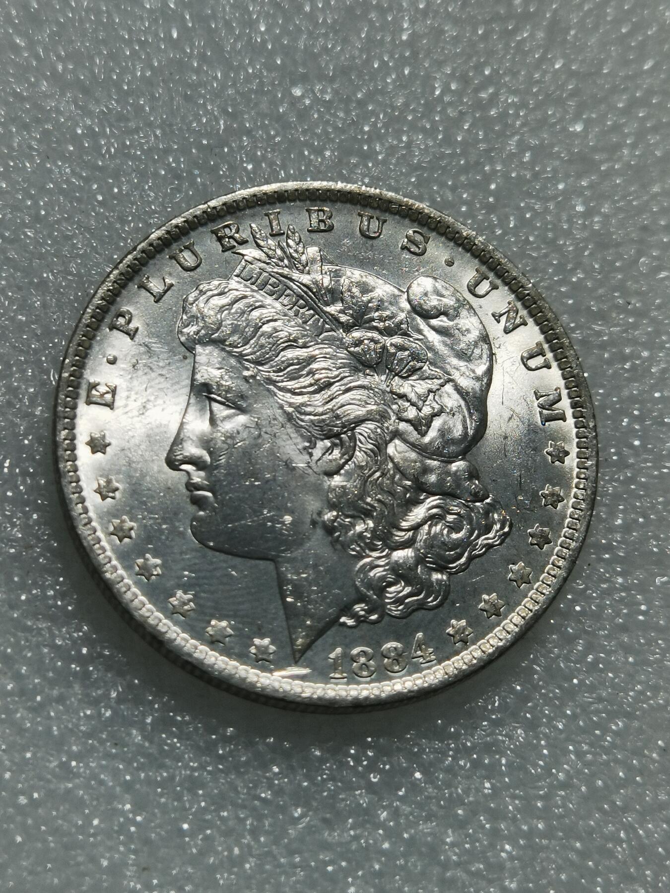 天下钱庄专场欢迎参拍 UNC 1884美国摩根一美元银币