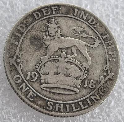 外国优质纪念币银币，周六晚上九点倒数截拍，满百包邮，可寄存半年，喜欢朋友微信扫描二维码可直接参拍 - 高银版英国1918年先令银币