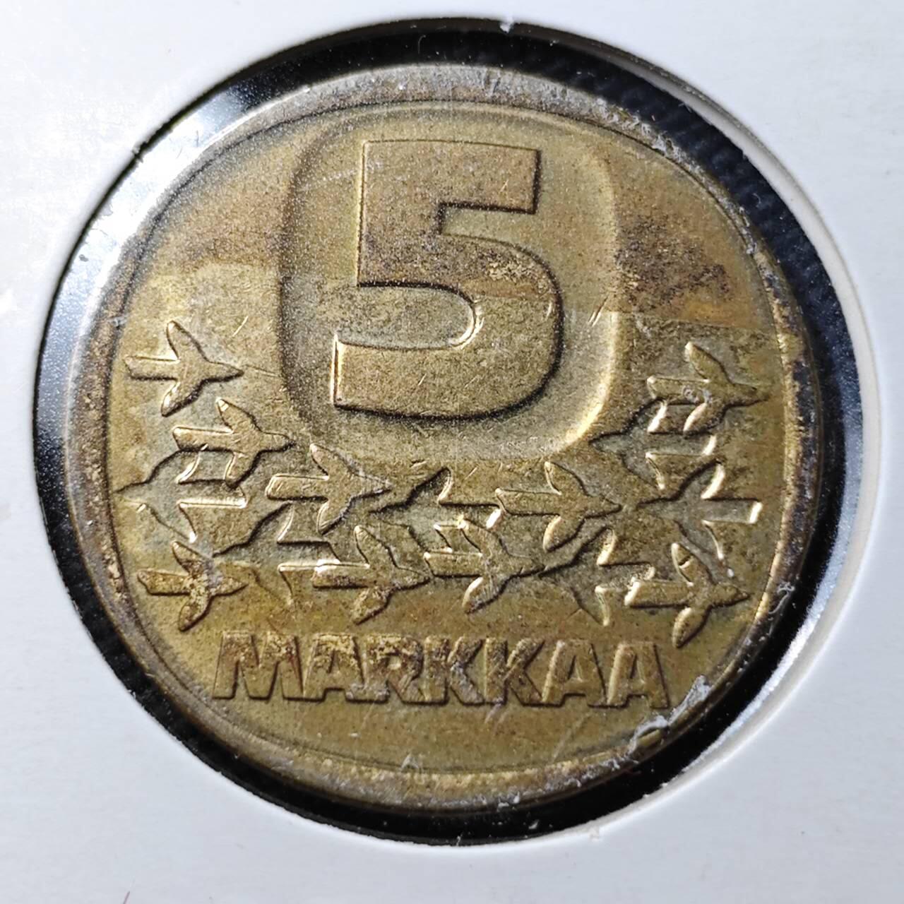 KK钱币收藏小铺  第360场  2月预留时间 周末发货  1983芬兰5马克破冰船