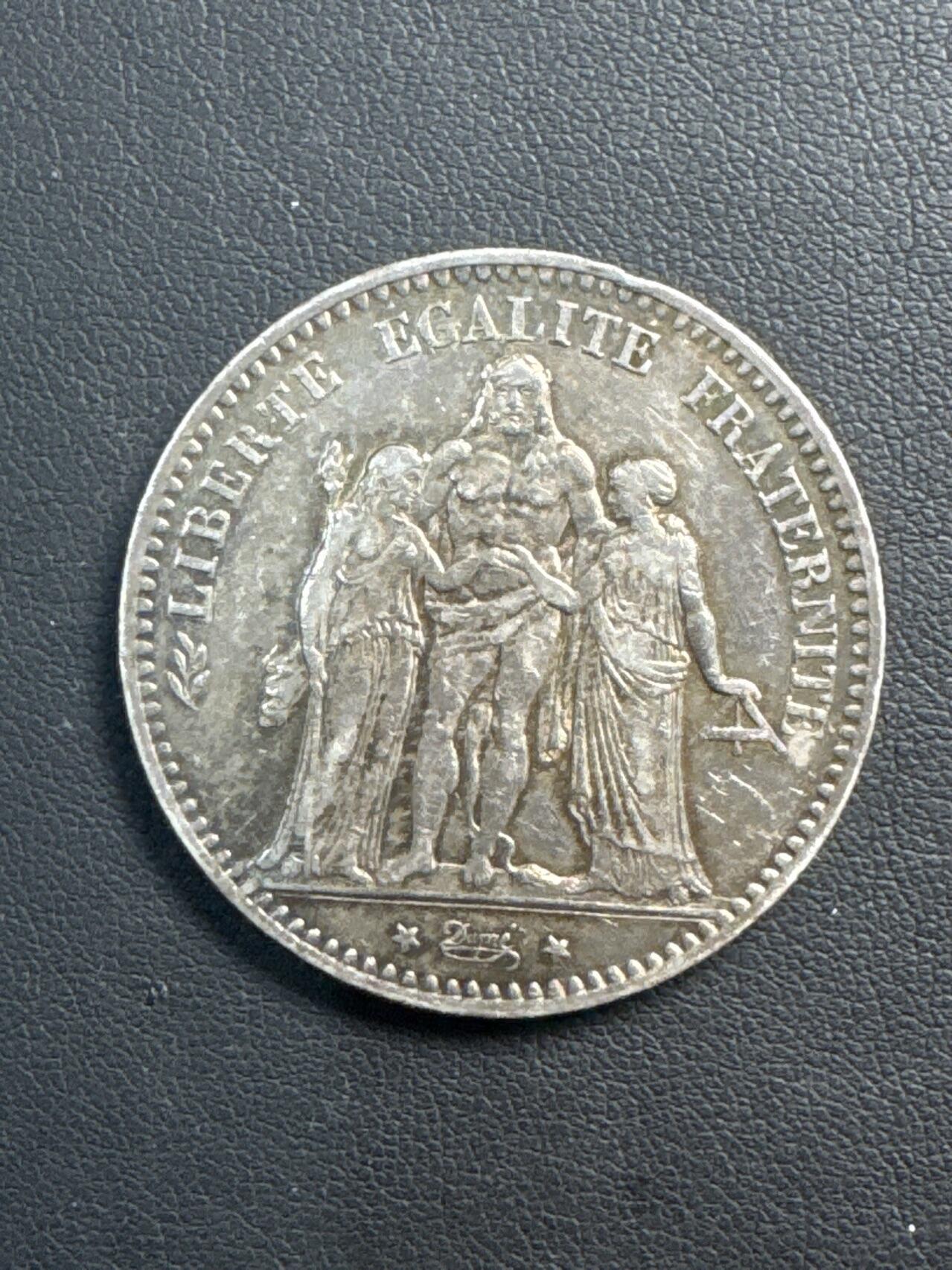 ❤️【币观天下】❤️ 第329期钱币拍卖- 2025.10.31周五晚上6点半场-长期征集拍品 法国5法郎大力神1876年银币