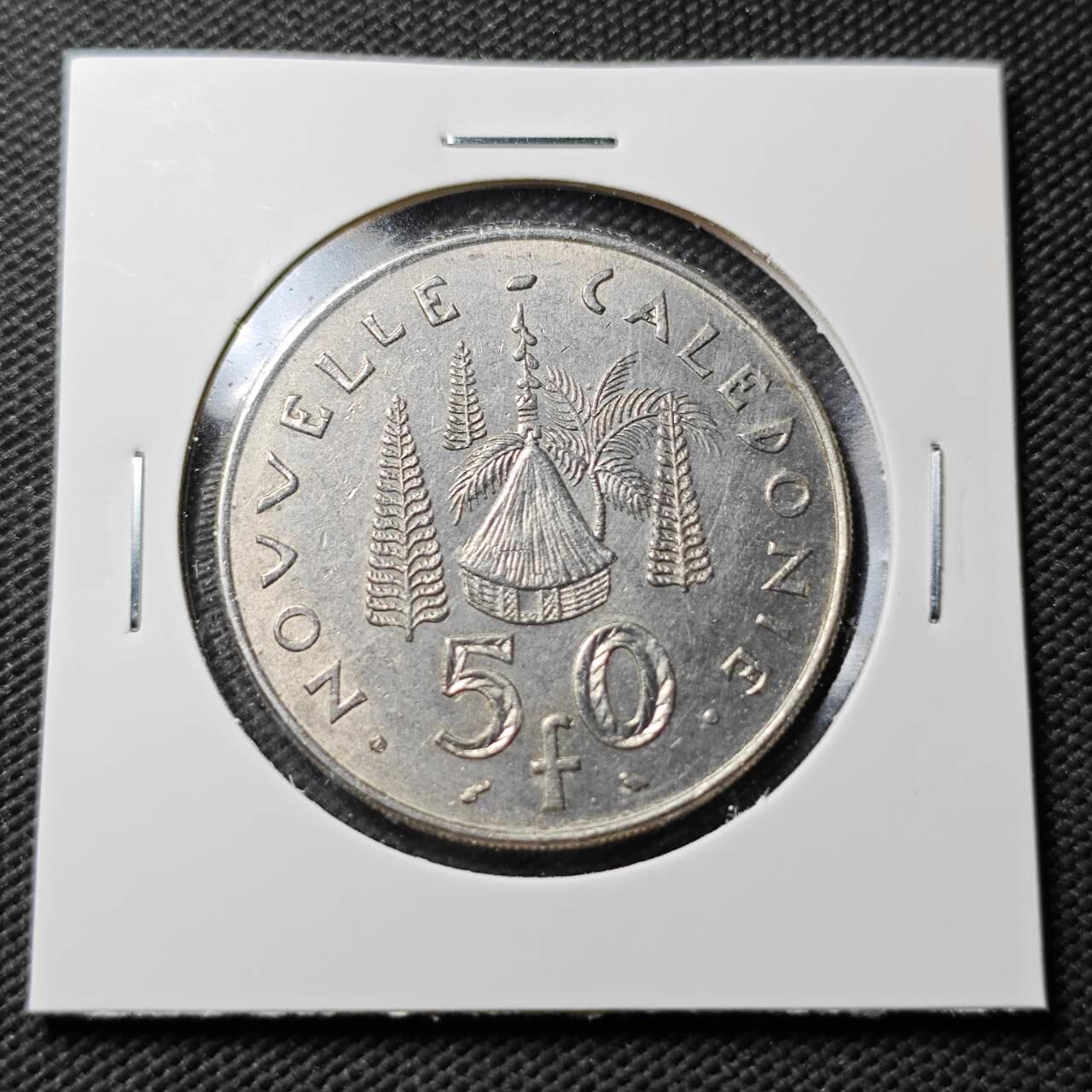 KK钱币收藏小铺  第360场  2月预留时间 周末发货 1967 法属新喀里多尼亚50法郎