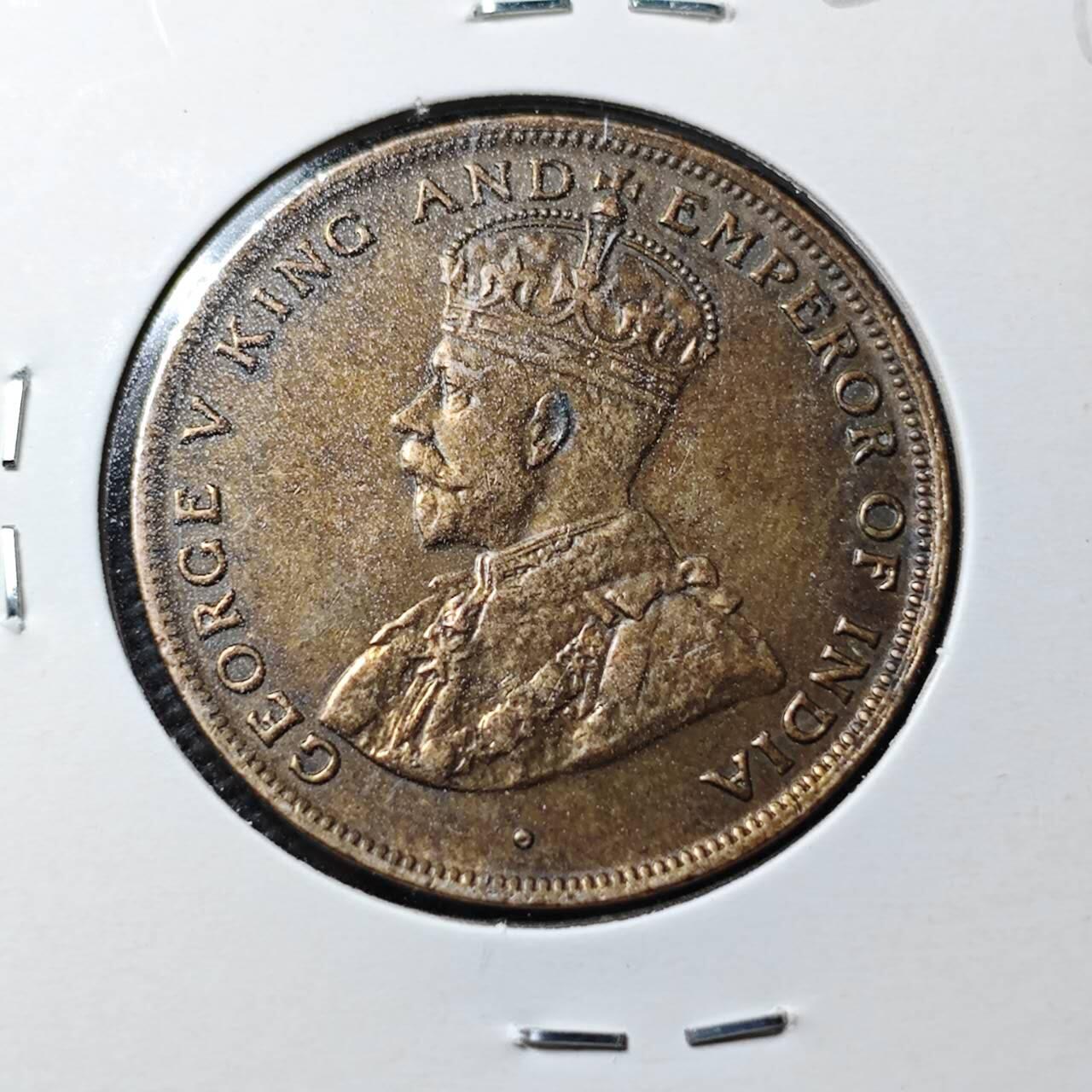 KK钱币收藏小铺  第360场  2月预留时间 周末发货  1919香港1仙铜币 乔五