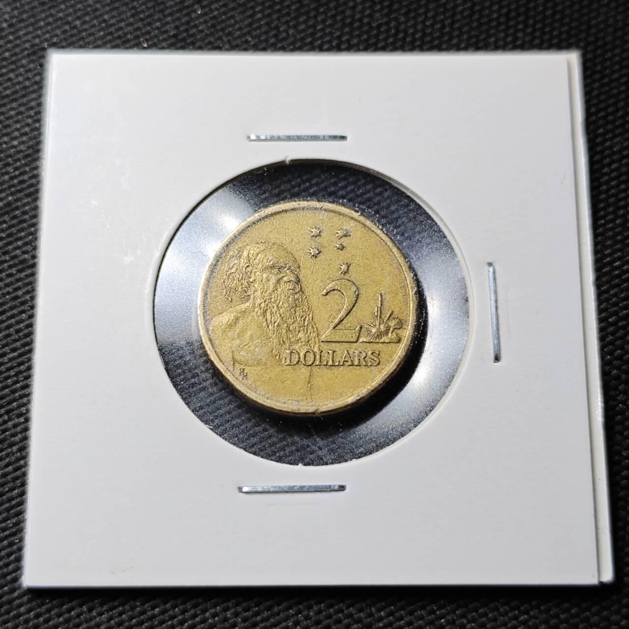 KK钱币收藏小铺  第360场  2月预留时间 周末发货  1988澳大利亚土著人2元