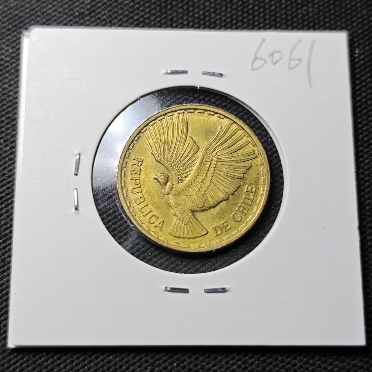 KK钱币收藏小铺  第360场  2月预留时间 周末发货  1970智利5分 好品铜币